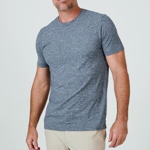 7 Diamonds Men’s Blue Heathered Core Active Tee Medium Performance Workout